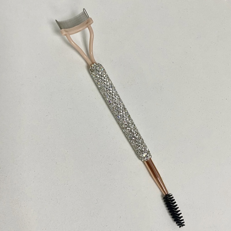 TEMU 1pc Double Headed Eyebrow Brush Shining Eyelash Comb Steel Needle Comb Creative Eyebrow Brush Eyelash Brush Travel Portable Multi Functional