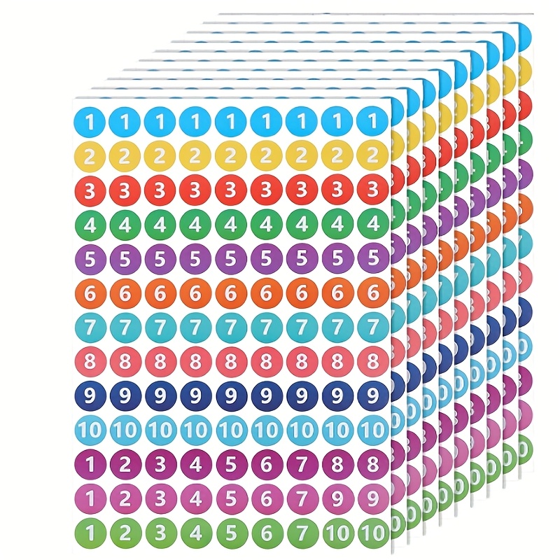 Image of 5 Sheets/585pcs 1 To 10 Number Stickers Vinyl Consecutive Number Stickers Self Adhesive Decal For Indoor And Outdoor Labels Number Inventory Stickers For Inventory Classification