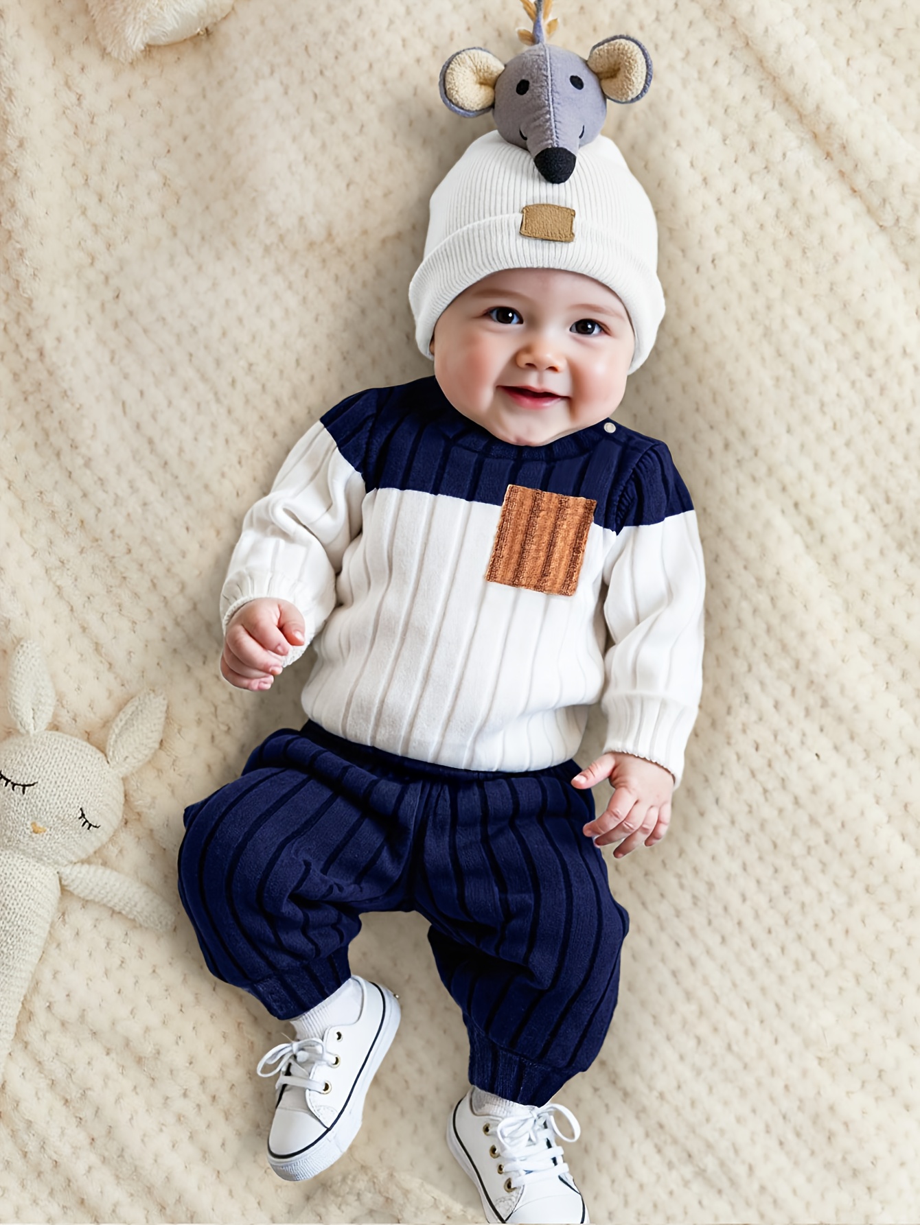 Dress Infant Shirts 2pcs Set Baby Boy Round Neck Casual Long Sleeve Long  Pants Set, Baby Boy Gentleman European And American Brushed Irregular  Ribbed T-Shirt Pants Spring And Autumn And Winter Style ...