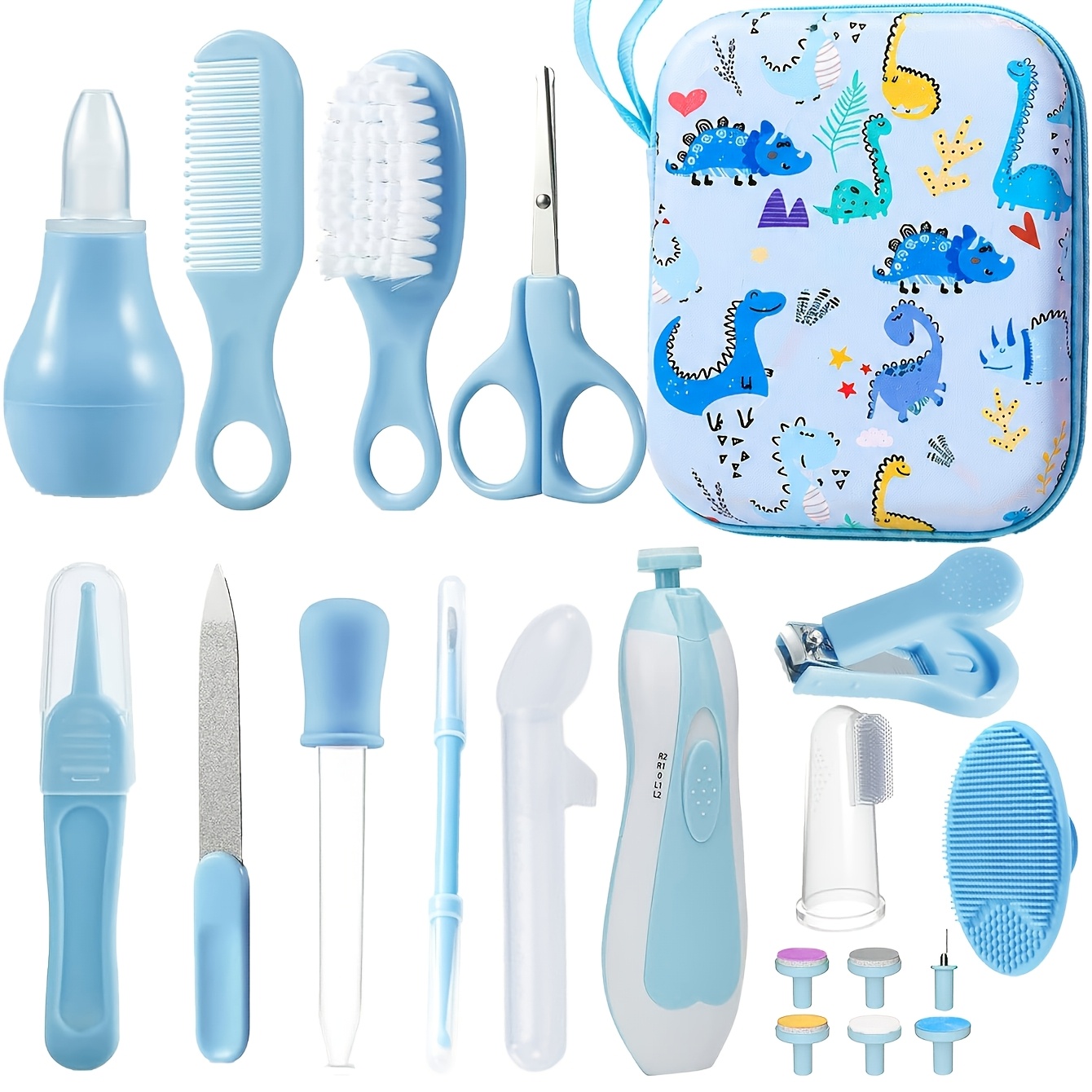 Image of 15pcs Care Set With Portable Case - Grooming Kit, Care Set With Hair Brush, Comb, Nail Clipper, Nail File, Essentials Kit For Girls And Boys