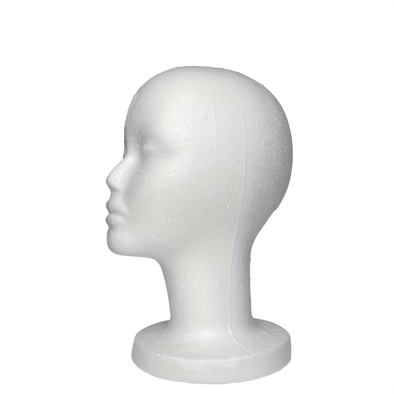 TEMU Foam Wig Head, Female Styrofoam Mannequin Hairpieces Stand Holder Cosmetics Model Head Wig Display For Style, Model, Display Hair, Hats,