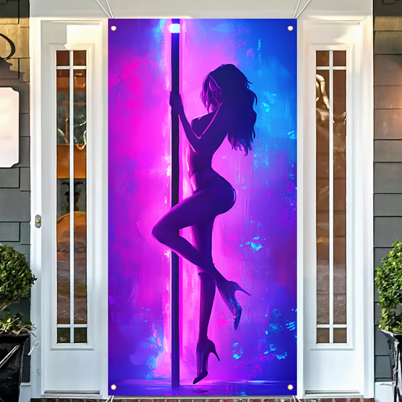 

2d Door Banner, 1pc Hego Vibrant Neon Door Cover Banner - , No Power Needed, Polyester - Ideal For Birthday Parties, Home & Bar Decor, Indoor/outdoor Use