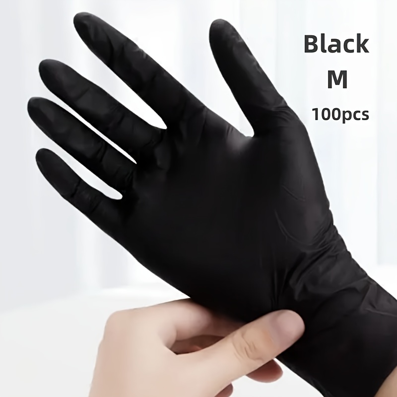 E-shop 100 Stück schwarze zusammengesetzte Nitrilhandschuhe – Einweghandschuhe, geeignet für Küche, Geschirrspülen, Hausreinigung, Handgebrauch,