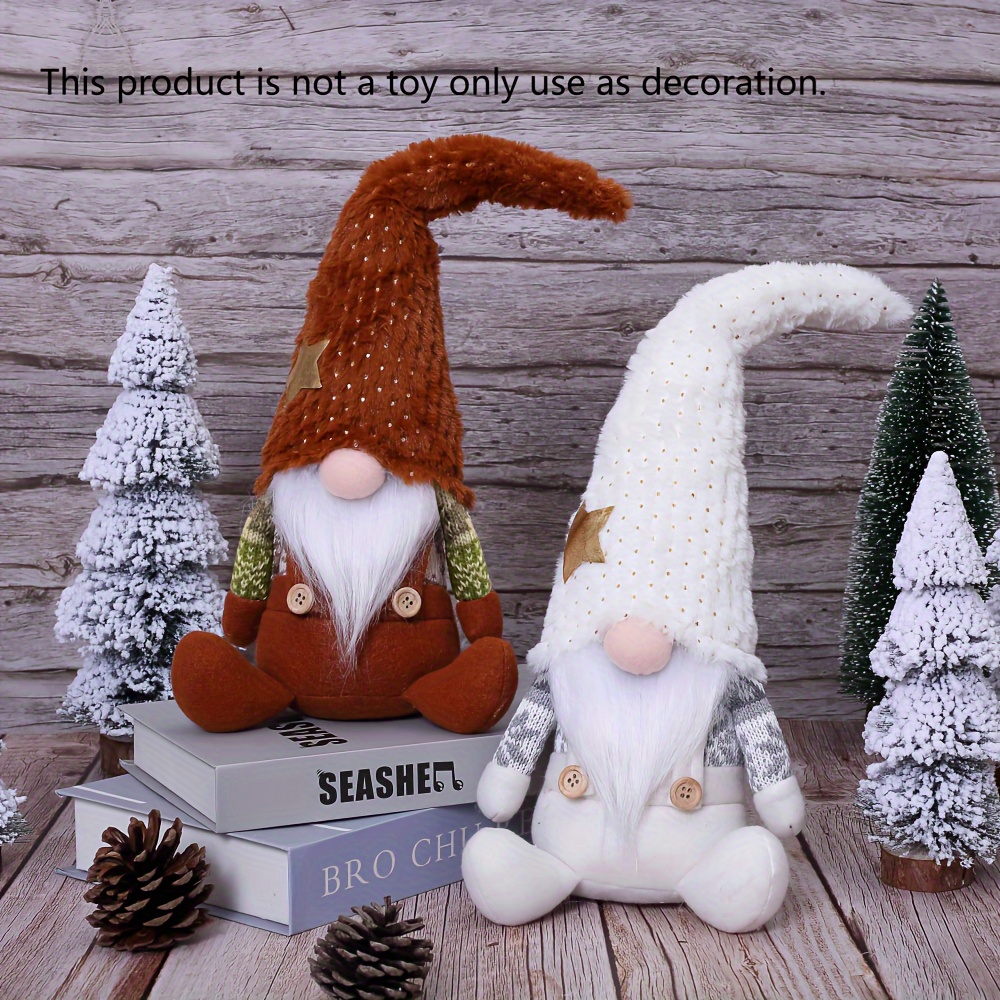 

2pcs Plush Set For Christmas & New Year - With , Ideal For Tabletop & Tree Decor