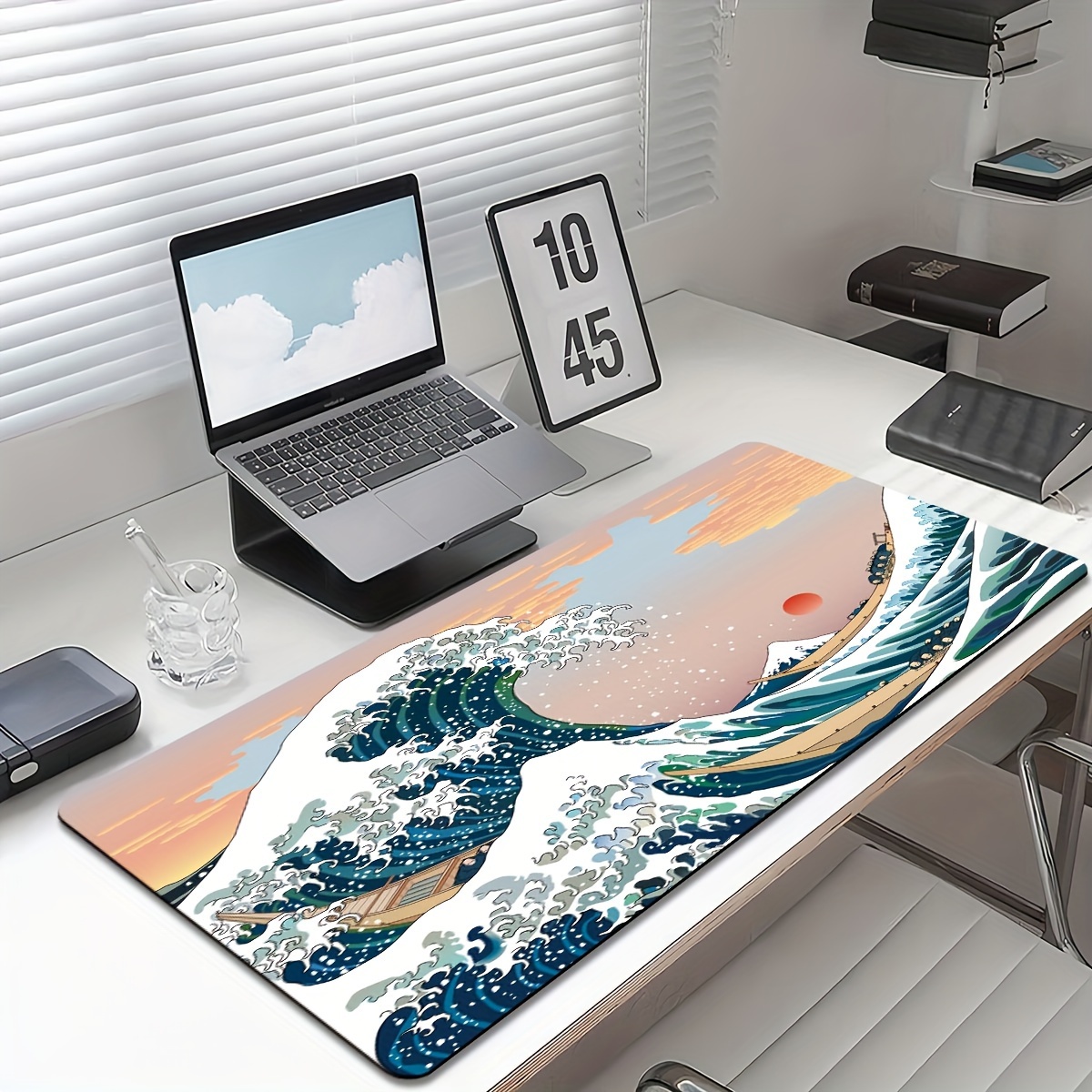 TEMU 1pc Ocean Wave Mouse Pad Gaming Laptop Mouse Pad, Pc Keyboard Non-slip Rubber Desk Pad Desk Pad - For Work, Game, Office, Home - Gift For