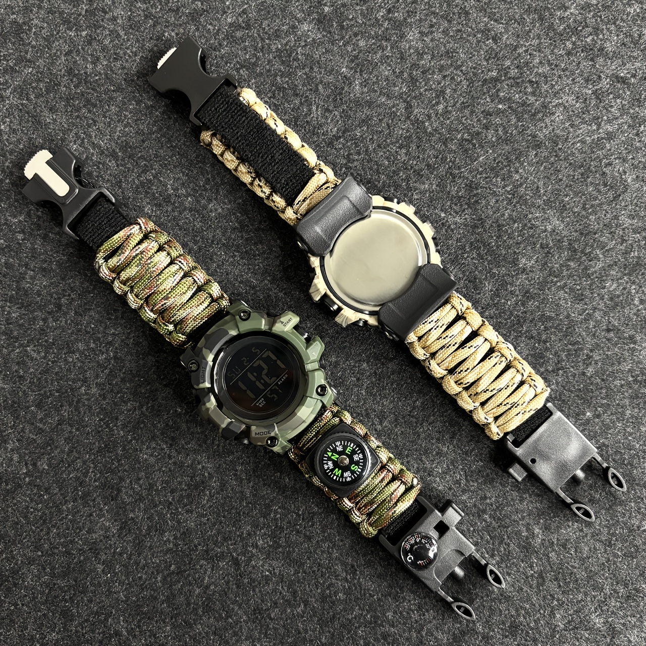 un reloj cronógrafo digital con una pantalla LED multifuncional, diseñado para y deportes, en un estilo de camuflaje 3