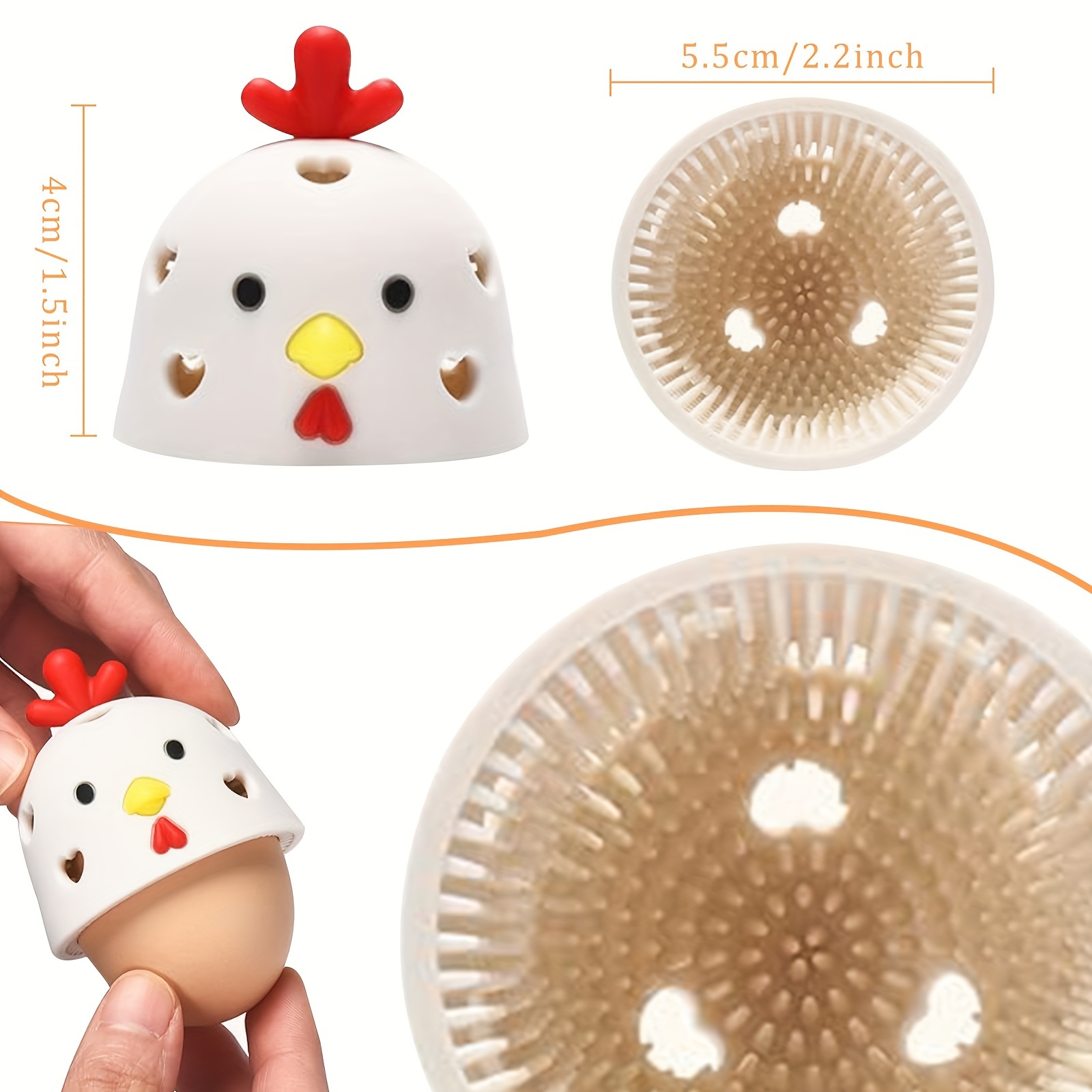 

4pcs Fresh Egg Brush Cleaner, Silicone Egg Scrubber Multipurpose Vegetable And Fruit Cleaning Tool, Reusable Egg Cleaning Brush For Egg Washer Of Chicken Poultry.