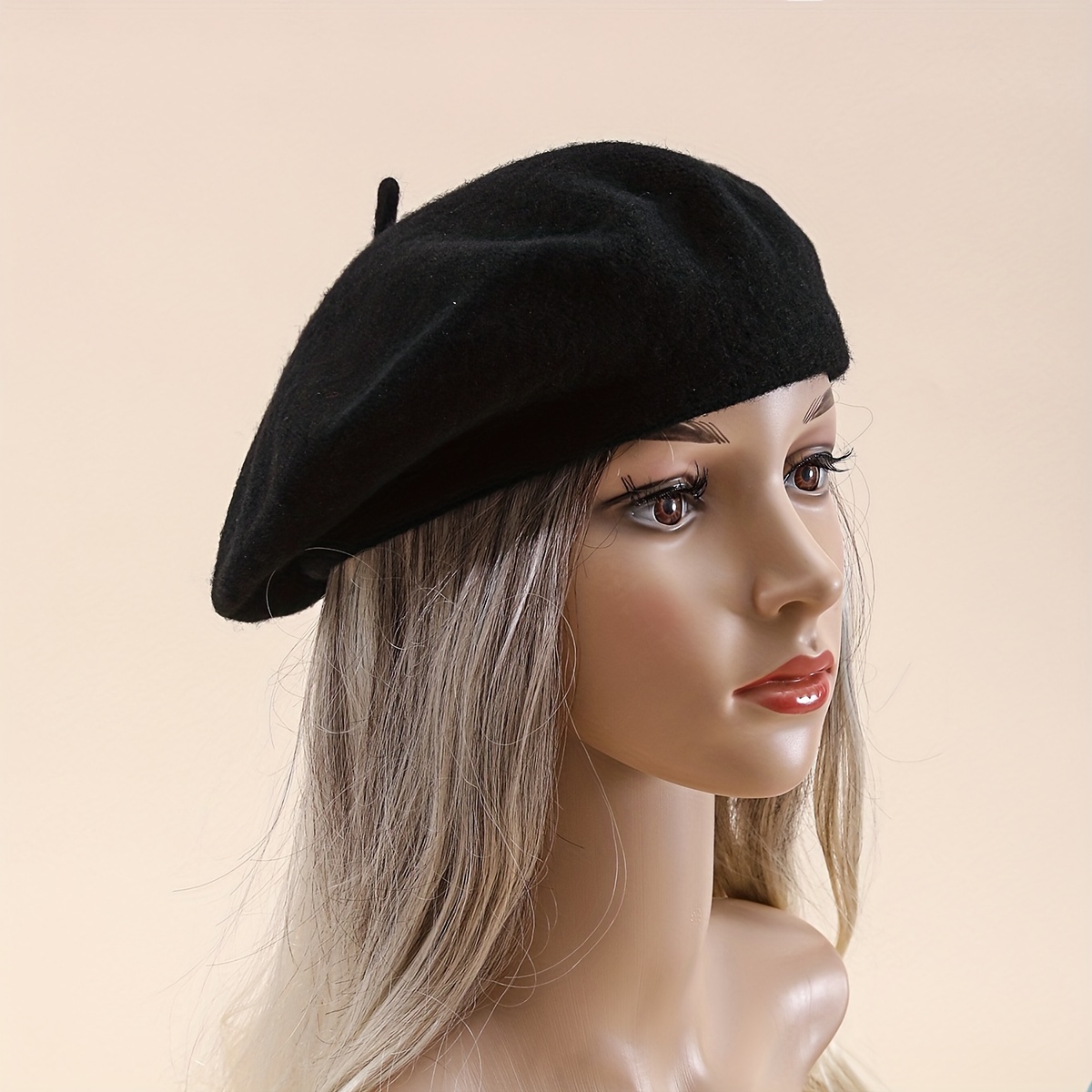 

Women's Beret Hat - Fashionable Vintage-inspired Pumpkin Cap, Lightweight Polyester, Hand-washable, Non-stretch, Artistic Painter Style Knitted Beret For Casual