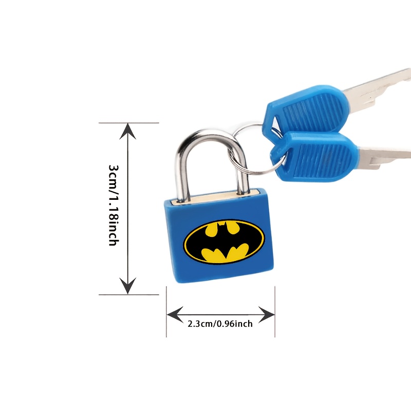 Batman-themed Printed Mini Portable Padlock with 2 Spare Keys