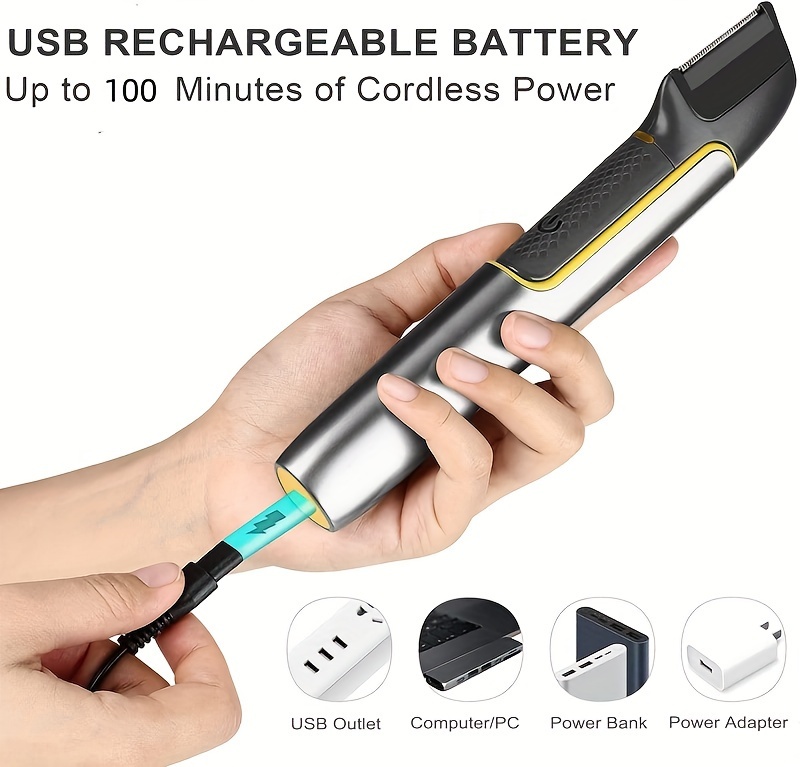 8108 Men'S Electric Shaver Body Hair Trimmer USB Rechargeable Shaver Retractable Leg Hair Clipper Father'S Day Good Gift