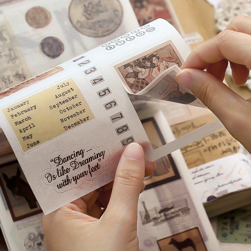 50 Sheets Precut Washi Stickers and Decorative Papers Book