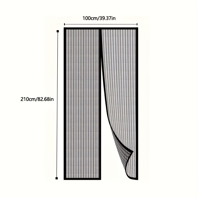 TEMU Heavy-duty Self-sealing Magnetic Screen Door - Installation, Secured With Dual Magnetic Strips And Adhesive, Suitable For , Designed For