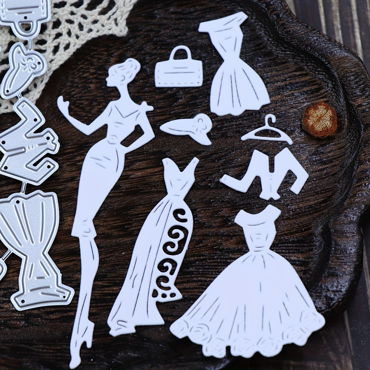 

Fantasy Lady And Gown Metal Cutting Embossing Dies For Scrapbooking