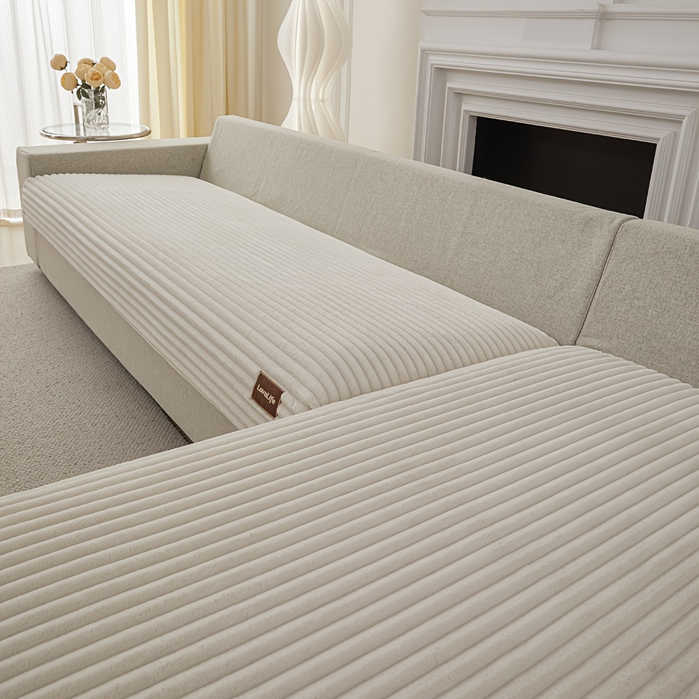 TEMU Xi 2pcs Plush Sofa Cover Decoration, Comfortable Fabric, Suitable For , Non-slip Sofa Cover, Ornate Style Sofa Cover, , Dog-friendly, Machine
