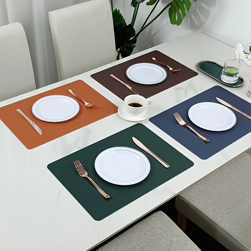 PDCTACST Place Mats, Table Mats Set Of 6, Washable Heat Resistant Non-slip Woven PVC Place Mats, Waterproof Easy To Clean Woven Placemats For Kitchen