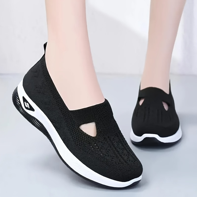 

Women's Casual Knit Athletic Shoes, Lightweight Comfortable Soft Sole, Breathable Fashion Walking Sneakers