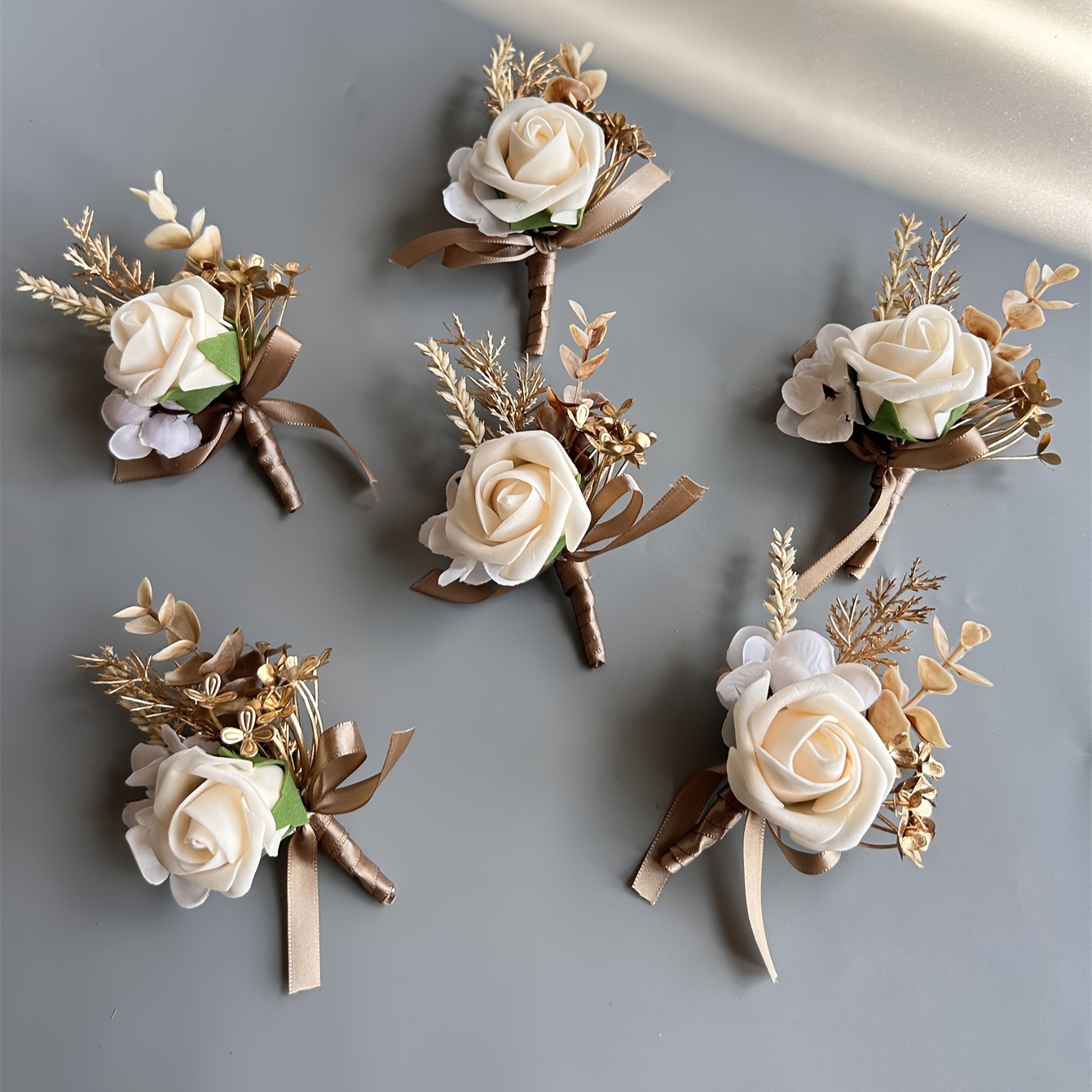 Image of Aesthetic -colored Small Rose Foam Corsage 6pcs Set, Christmas Decor, Halloween Decor