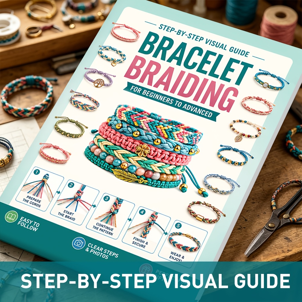 TEMU Tejido de pulseras para principiantes: con diagramas de tejido + instrucciones, domina las técnicas de tejido , desde el acabado, regalo de