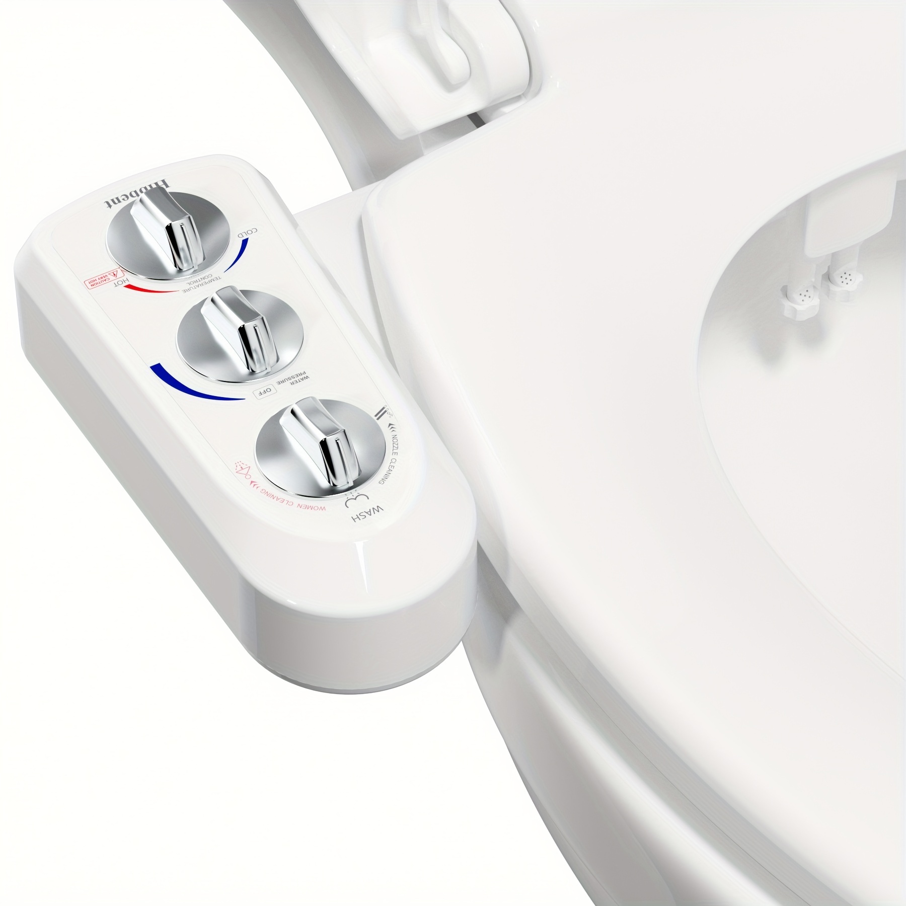 

Toilet Seat Bidet With Self Cleaning Dual Nozzle, Hot And Cold Water Spray Non-electric Mechanical Bidet Toilet Attachment For Rear Or Female Washing Sanitizing