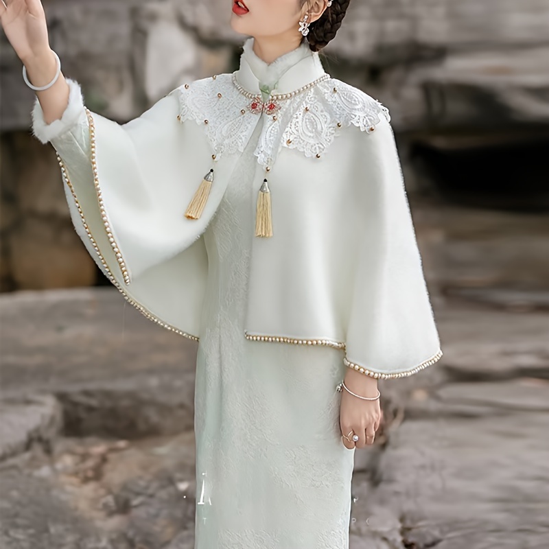 goddess autumn winter cheongsam shawl short cloak bride - Temu