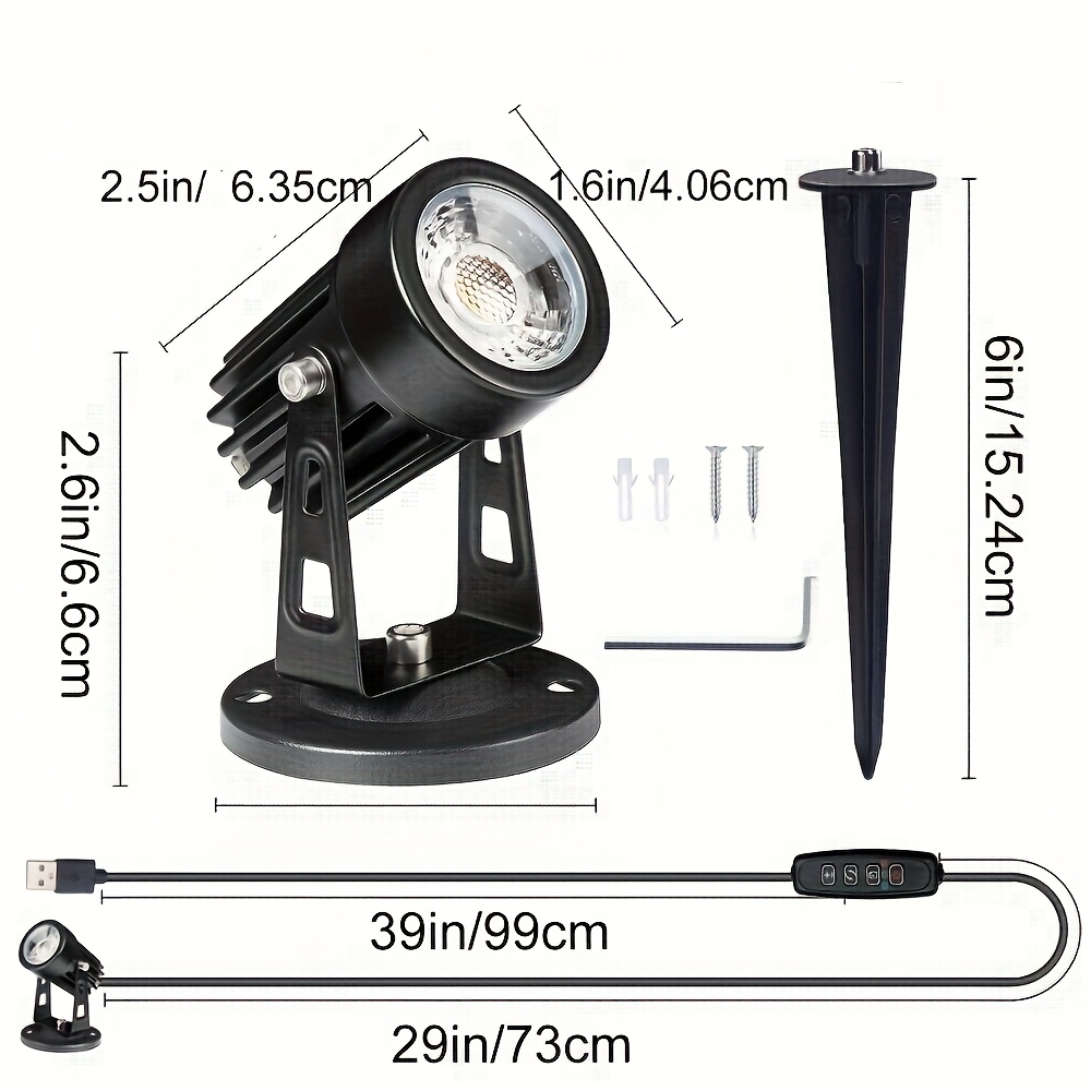 Indoor LED Uplight 8W – 2700K-6500K Adjustable Color & Brightness, Remote Timer, 5.9ft Cord, Floor/Desktop Use
