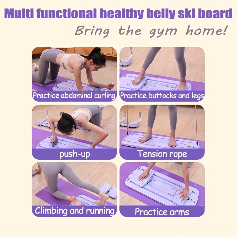 pp core trainer with automatic rebound mechanism multi functional abdominal workout board foldable for home fitness no charging needed home fitness equipment foldable fitness board durable workout equipment abdominal workout equipment details 5