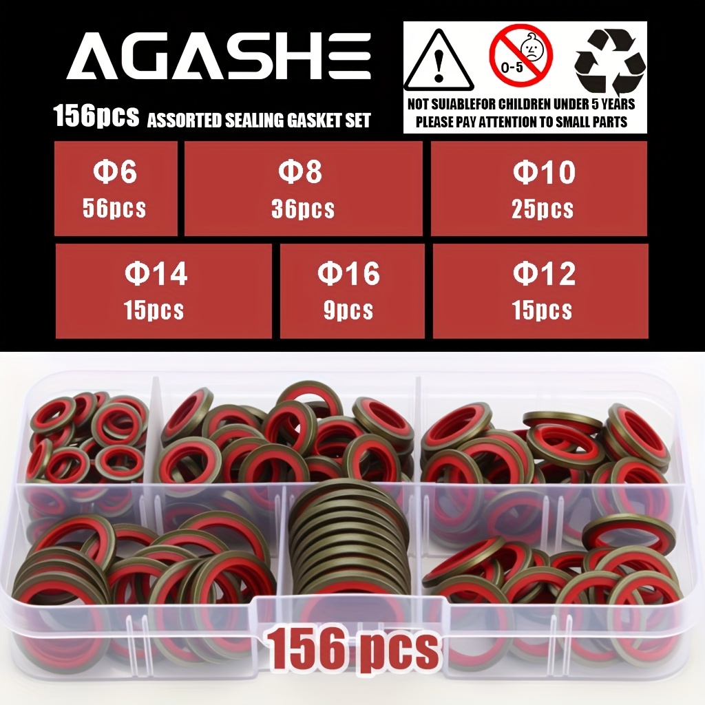 E-shop 156 Stk. oder 106 Stk. oder 56 Stk./ Ölwanne Ablaufschraube Gummi Ablaufverschluss Gummi Ablaufschraube Austauschbare Unterlegscheibe