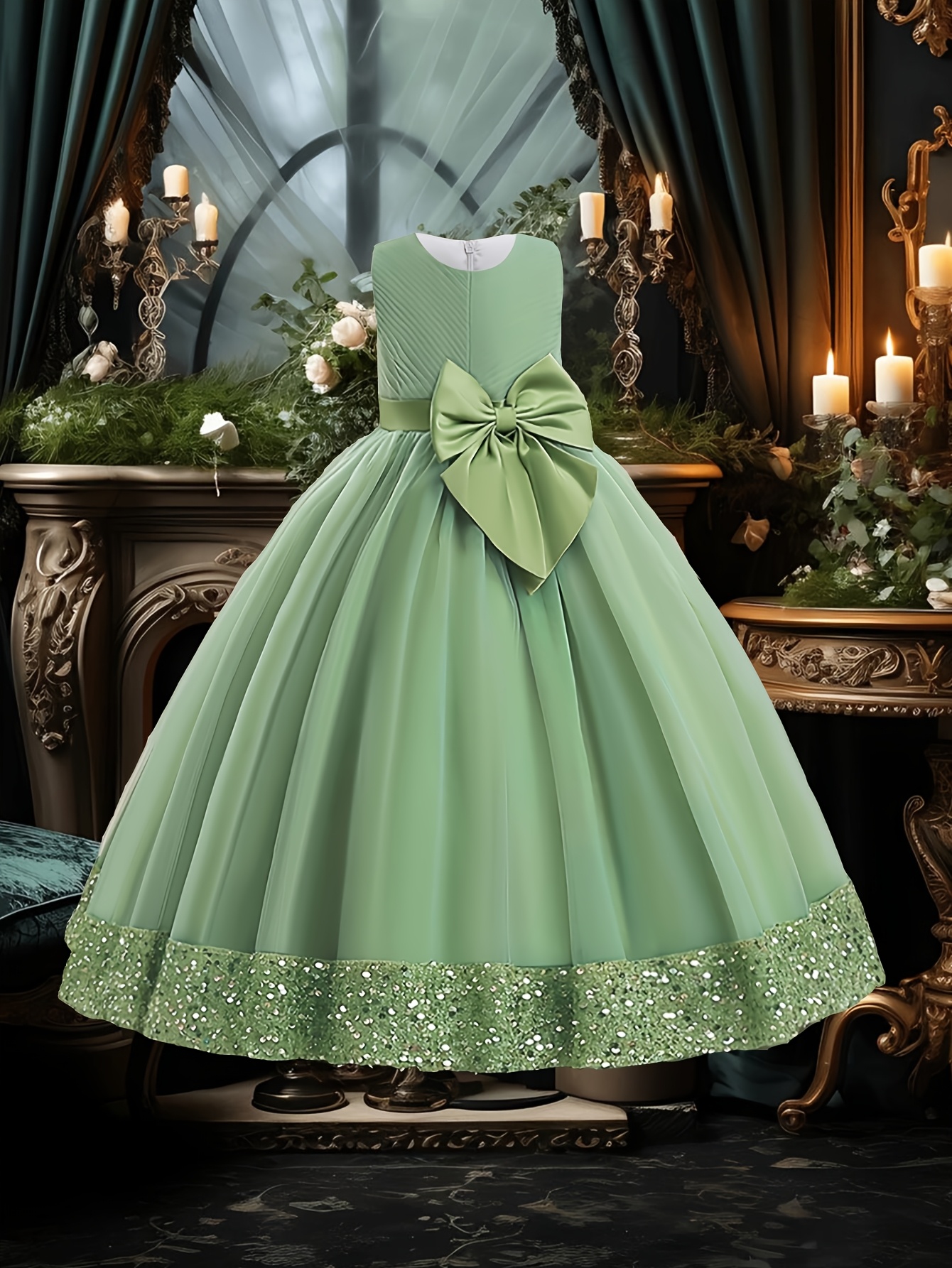 reiss green linen dress Scoop Split Side Royal Blue Criss-Cross Satin Prom Dress PG500 US0 / Emerald green main image 0