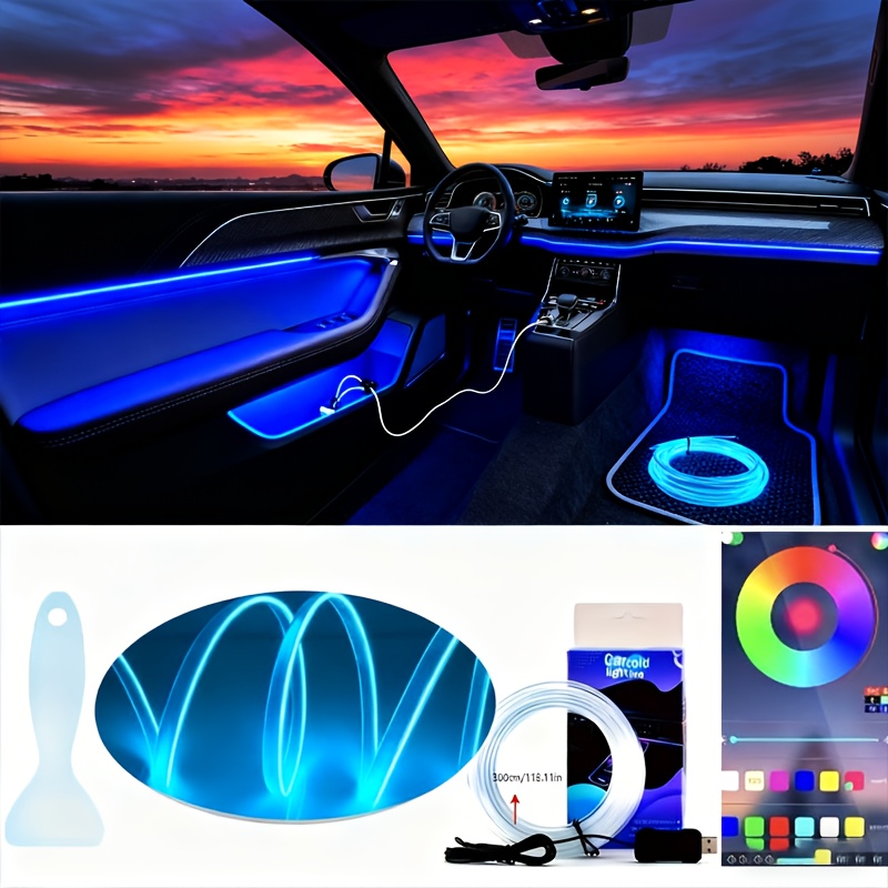 New Color-changing Interior Led Decorative Lights, Wireless App Control Synchronized Music, Center Console And Dashboard Ambient Light Strips, Suitable For Suv, Lighting, Ambient Lights