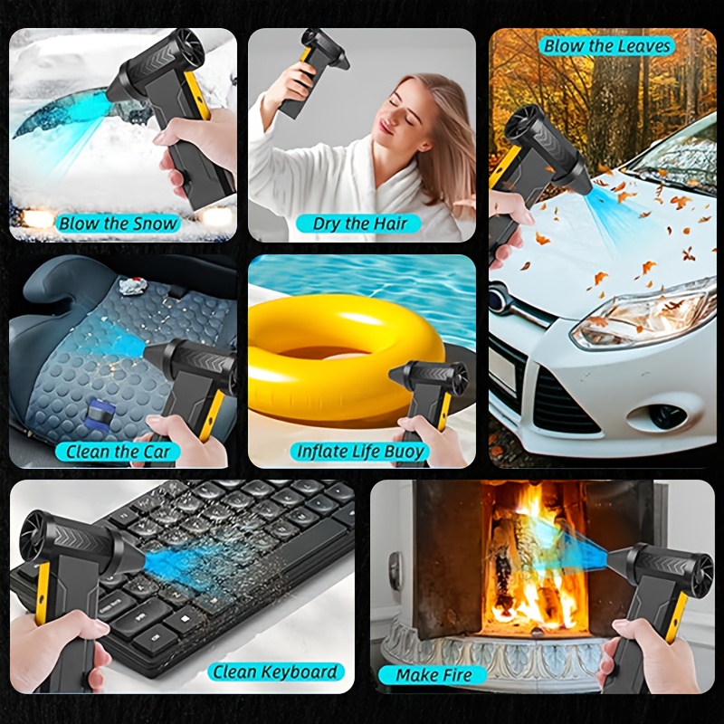 200w high power cordless turbo blower vacuum   adjustable air duster with 200w power 150000 rpm 200w battery usb rechargeable ergonomic handle for computer keyboard snow outdoor house car cleaning   mens gadget g Product details 5