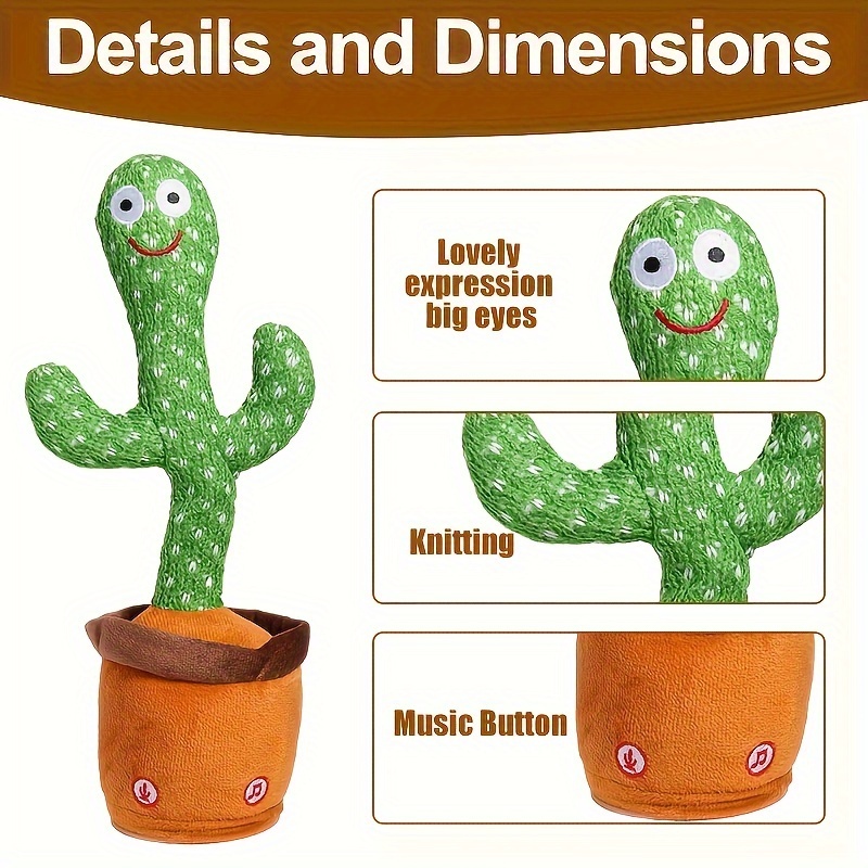 dance cactus  ing cactus toys dance cactus imitation toys and led english singing can   for   recorder music toys christmas halloween gift details 2