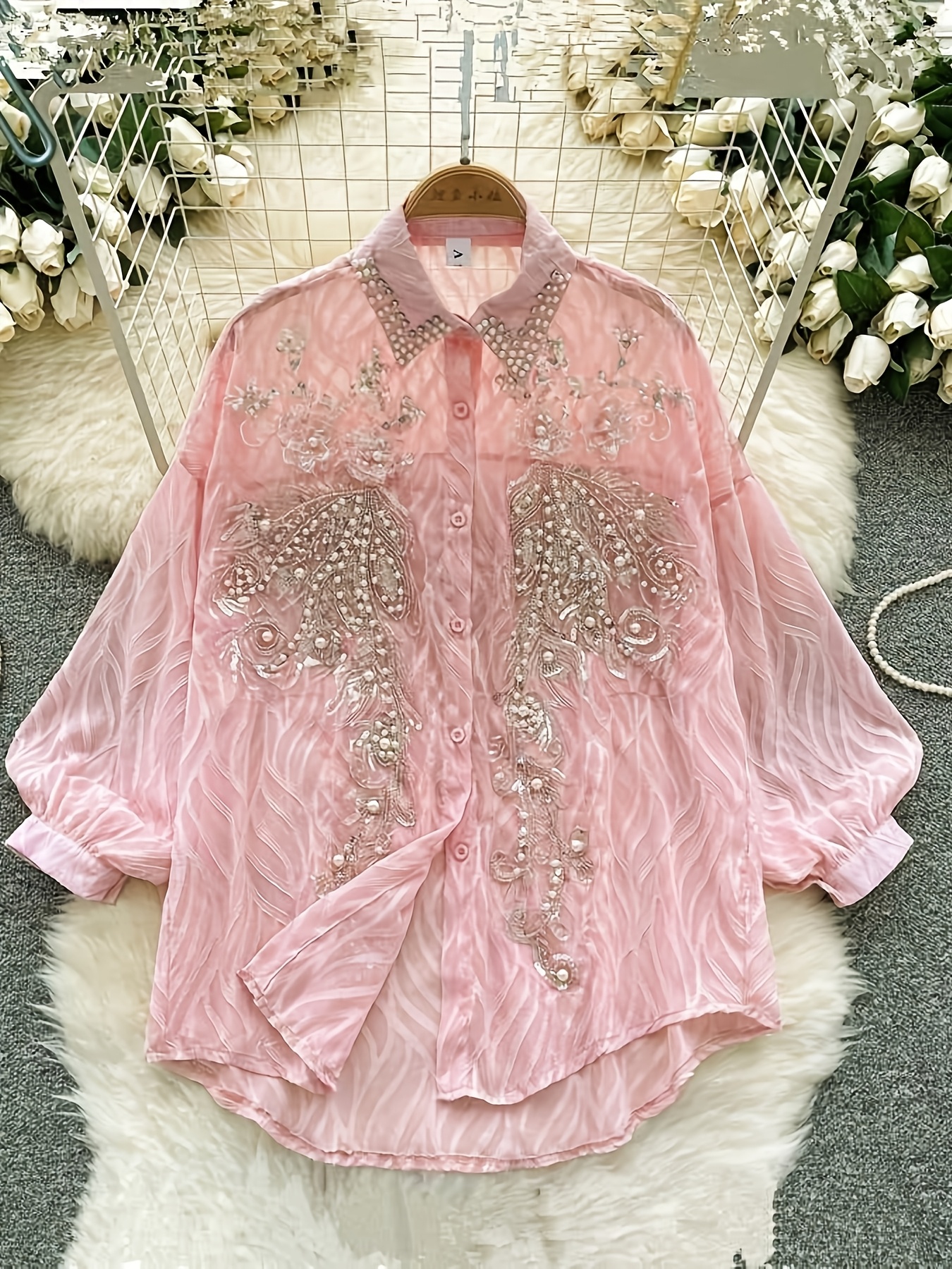French Match Long Sleeve Shirt Womens High End