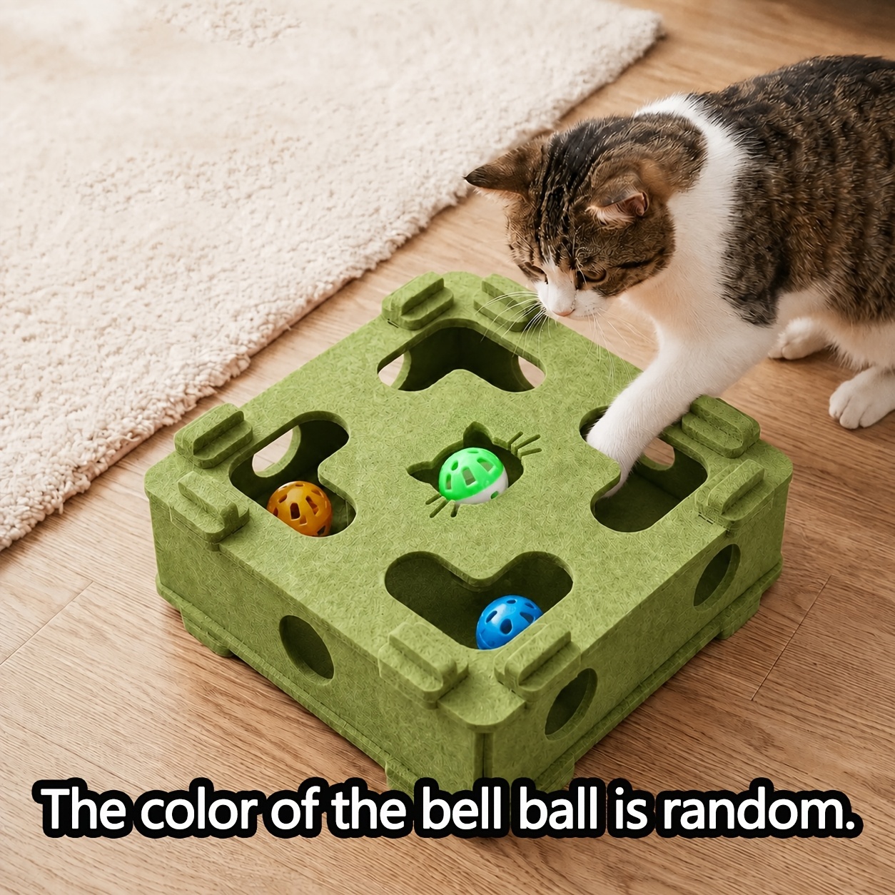 TEMU Cat - Interactive Felt Cat Puzzle Toy, Chew-resistant Scratch-resistant Cat Maze Box, Includes (random Color), Cat Scratching Board, Cat