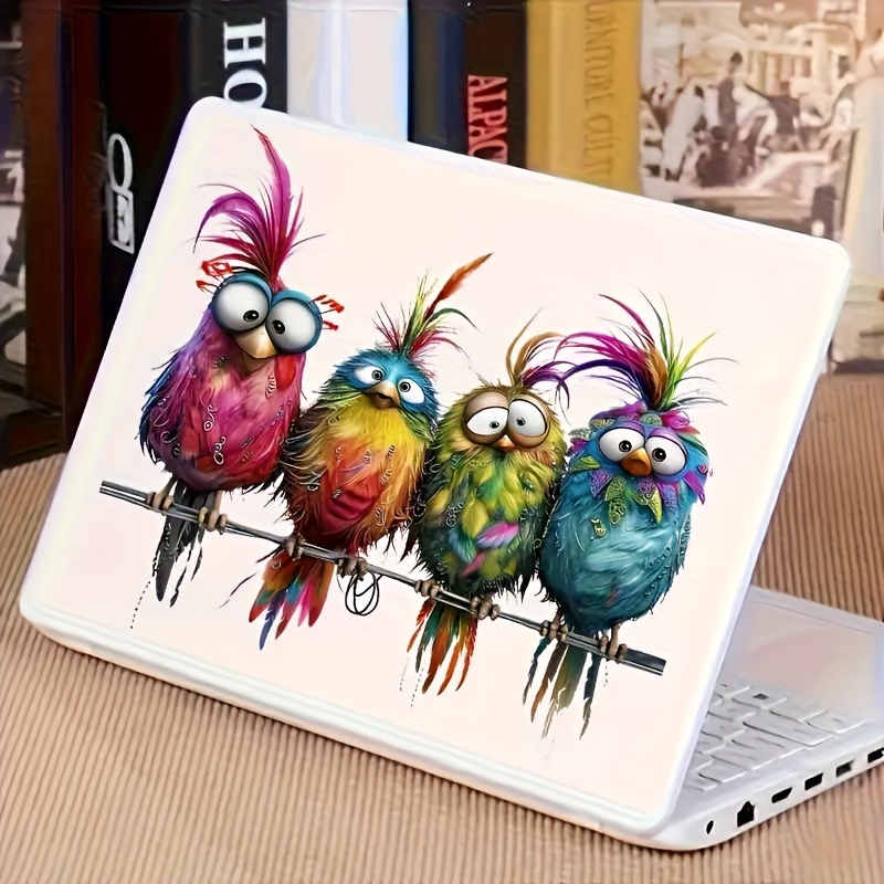 

Cartoon Bird Vinyl Decal For Front Placement – Creative Animal Anime Theme – Self-adhesive Decor For Laptop, Furniture, Window – Glossy Finish, Irregular Shape – Whimsical Colorful Birds