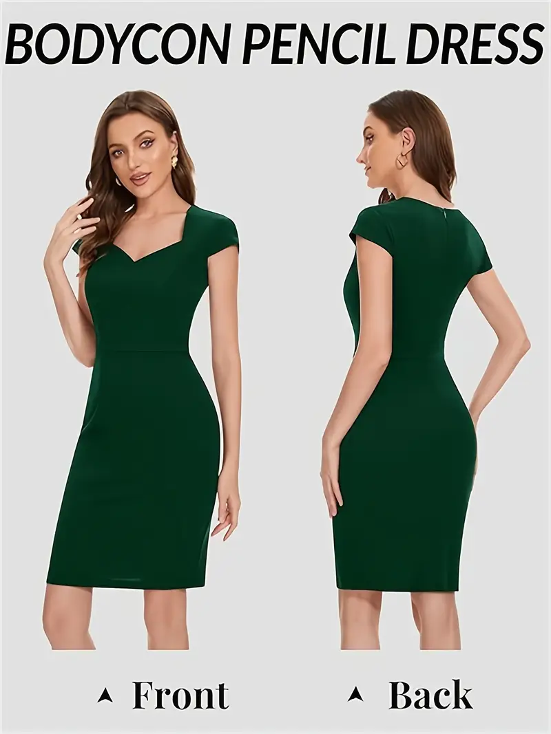 Women's Pencil Dresses Sweetheart Neckline Bodycon Dresses Short Sleeves Business Dresses 50s Vintage Dresses Women's Pencil Dresses Sweetheart Neckline Bodycon Dresses Short Sleeves Business Dresses 50s Vintage Dresses