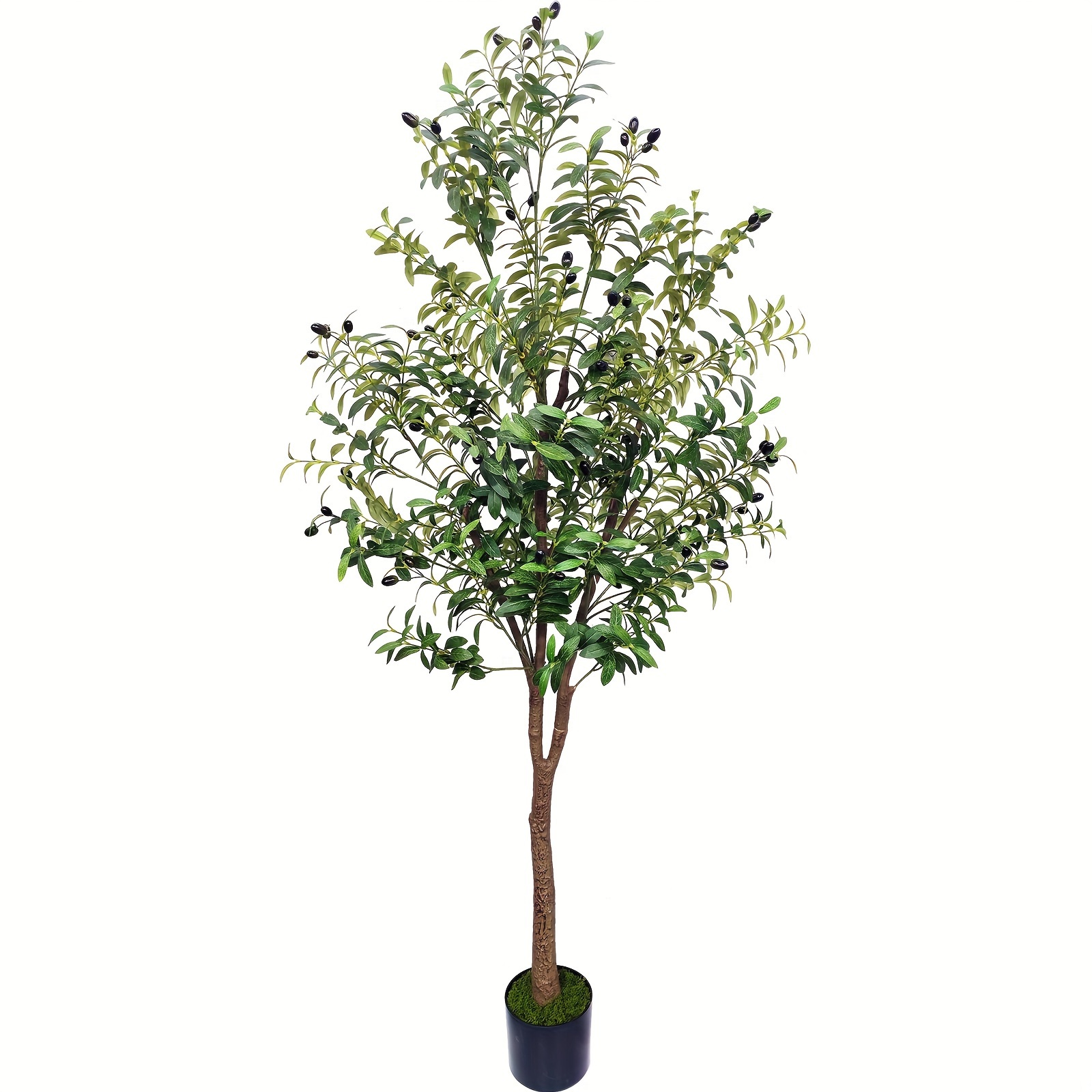 182,88 cm knstlicher Olivenbaum - Hoher knstlicher Olivenbaum mit  Pflanzgef, groe knstliche Zweige und Frchte fr Innenbereich, Zuhause,  Eckbereich, Bro und Bodendekoration