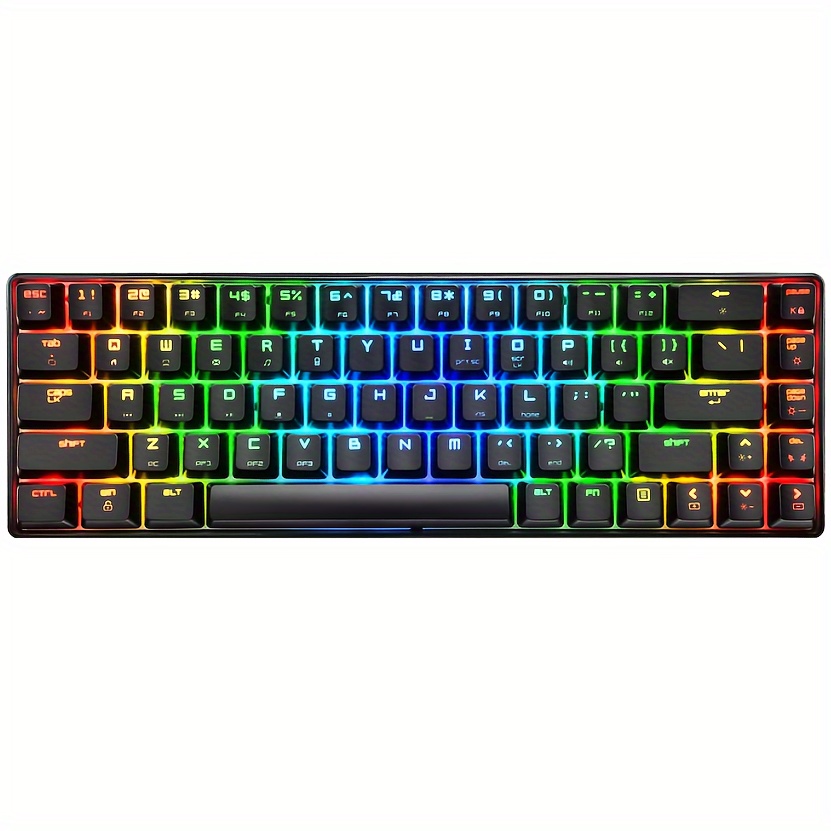 Mechanical Gaming Keyboard 18 Chroma RGB Backlit Keyboard with Type * Switches 68 Keys Anti-ghosting Wired Gaming Keyboard for PC/* Gamer, Typist, Tactile(Black RGB)