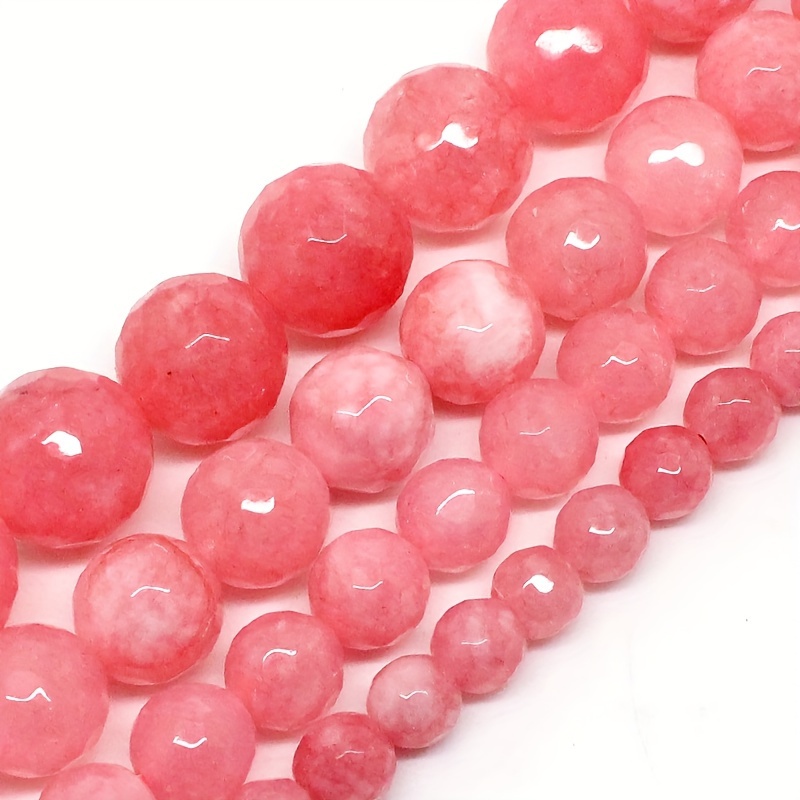 

4-12mm 91-36pcs Natural Stone Faceted Chalcedony Cute Loose Spacer Beads For Jewelry Making Diy Elegant Versatile Bracelets Necklace Earrings Beaded Accessories Women Gifts