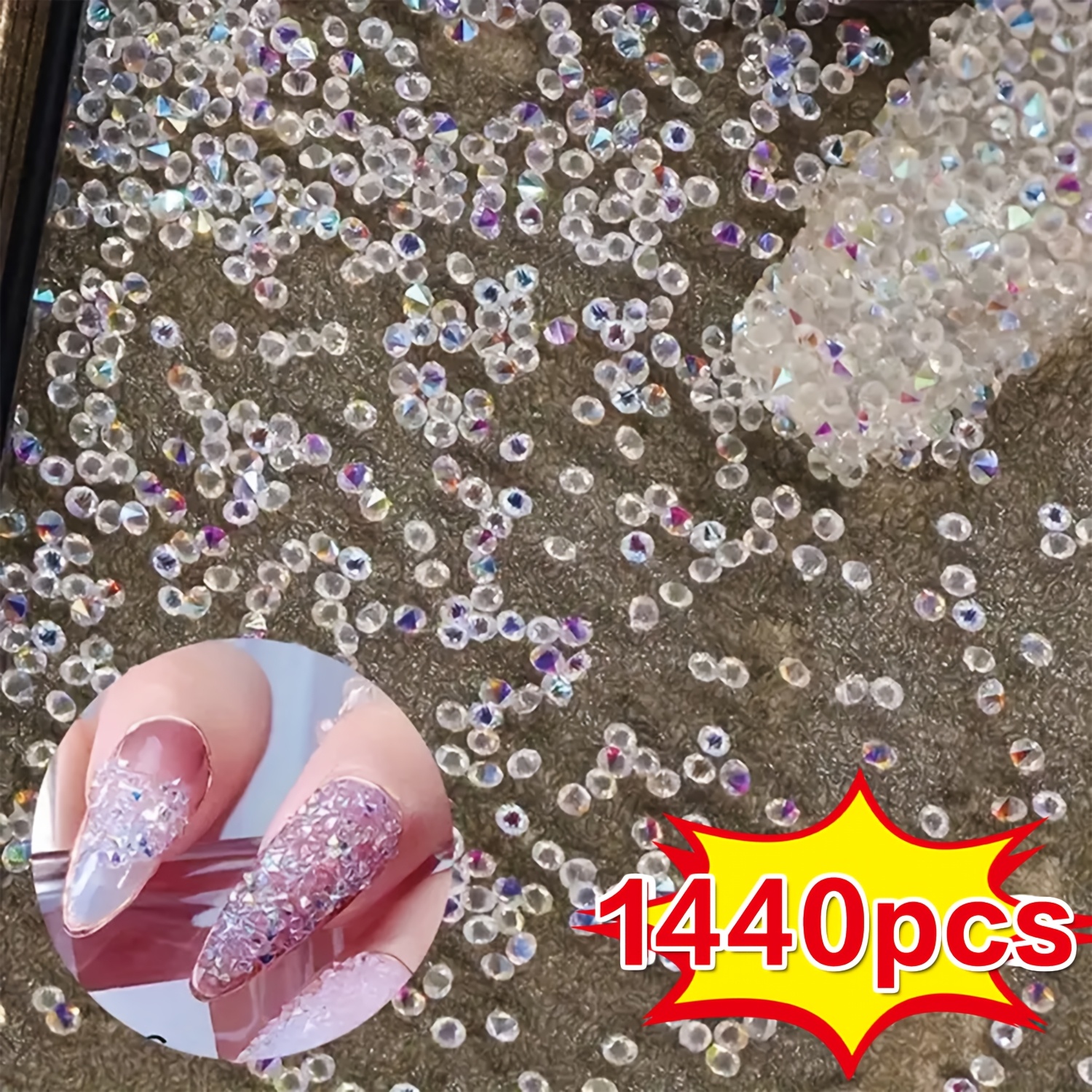 1440 Elegant Mini Rhinestones - Sparkling Transparent And , Suitable For Nail Art, Jewelry Making, Crafts, Clothing, And Accessory Decoration | Versatile Diy Fashion Decoration, Embellishment, High-