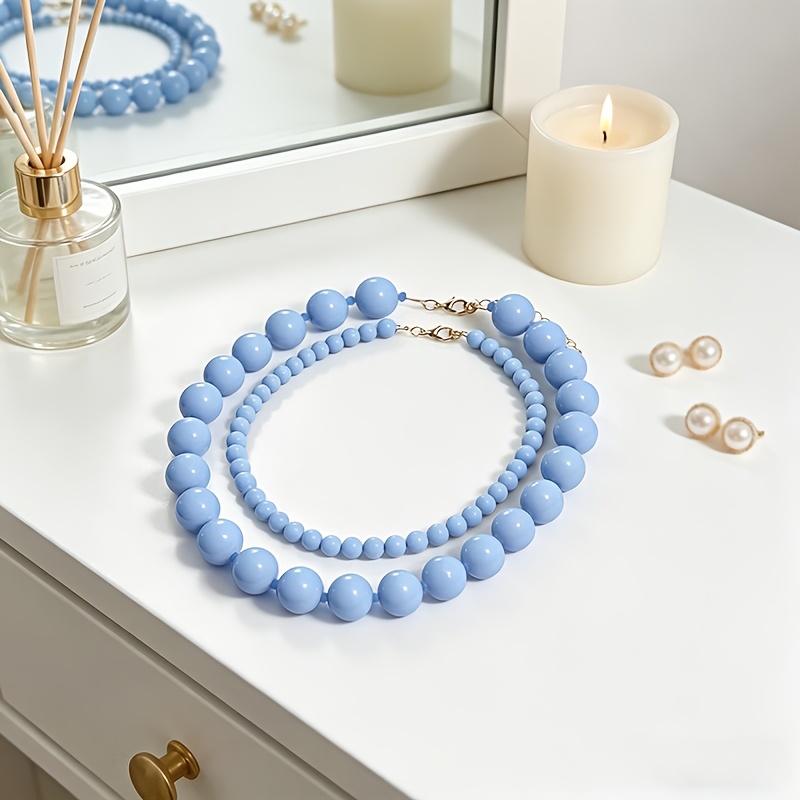 TEMU 2-delige Boheemse Stijl Ketting Set met en Kleine Kettingen, Geschikt voor Feestelijke en Dagelijkse Kleding