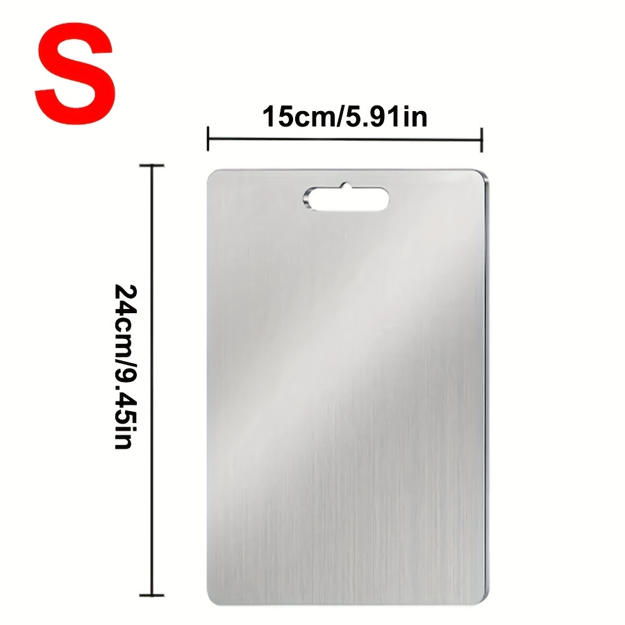 TEMU 1pc Stainless Steel Cutting Board - Durable, Easy To Clean, Suitable For Meat, Fruits, Vegetables, Bread, And Baking - A Must-have For Home