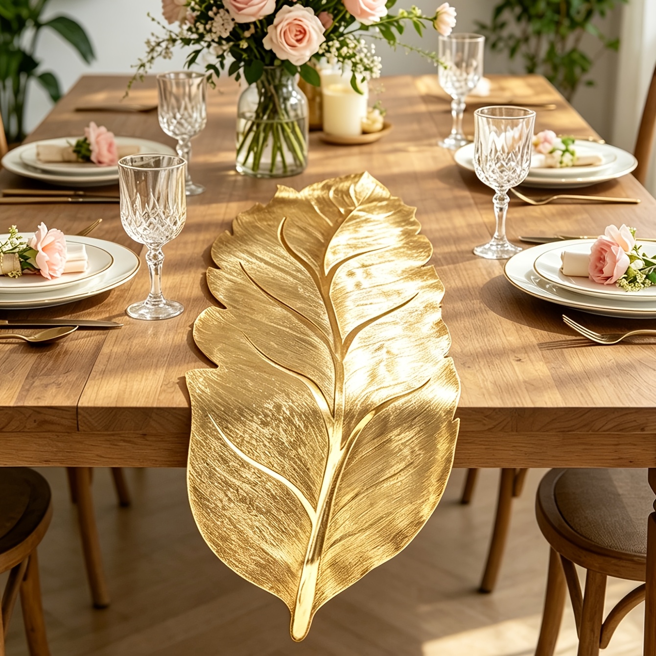 TEMU 1 pz, Runner da con foglie in , per la decorazione della del , protezione del piano di lavoro, runner da , tappetino da per feste di matrimonio,