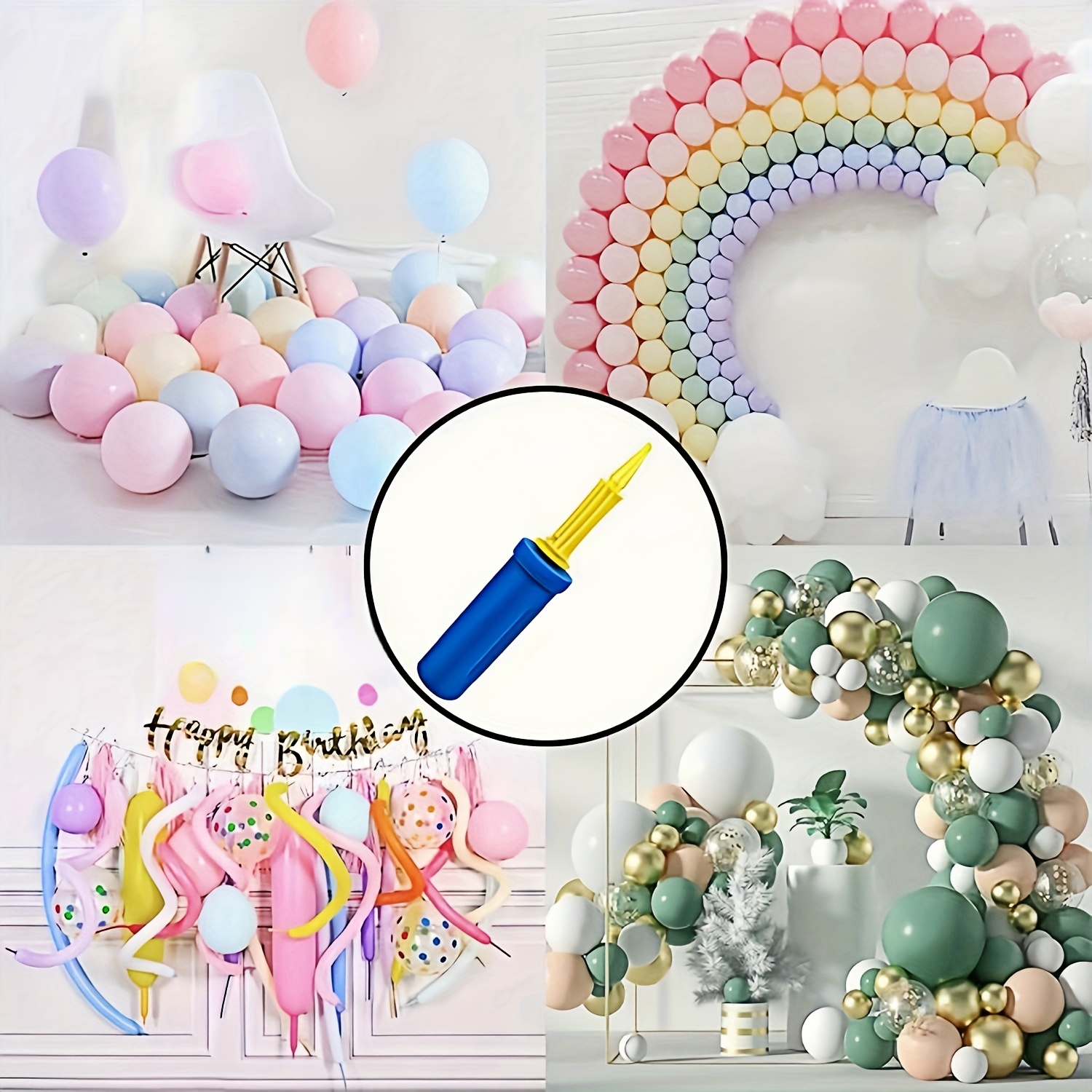 1pc Hand Pump Air Inflator, Portable Manual Plastic Balloon Pump, Easy To Use For Party Decoration