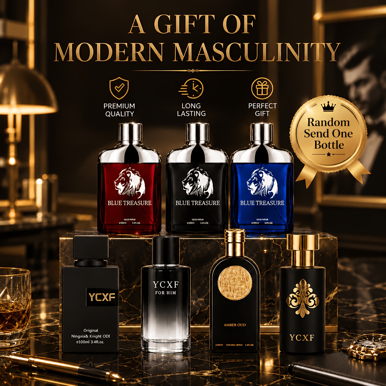 TEMU Men's , Long-lasting Fragrance Of One, "romantic Night" A Sexy Fragrance For Men, With An Oriental Scent. A Great Gift For Men Or For The