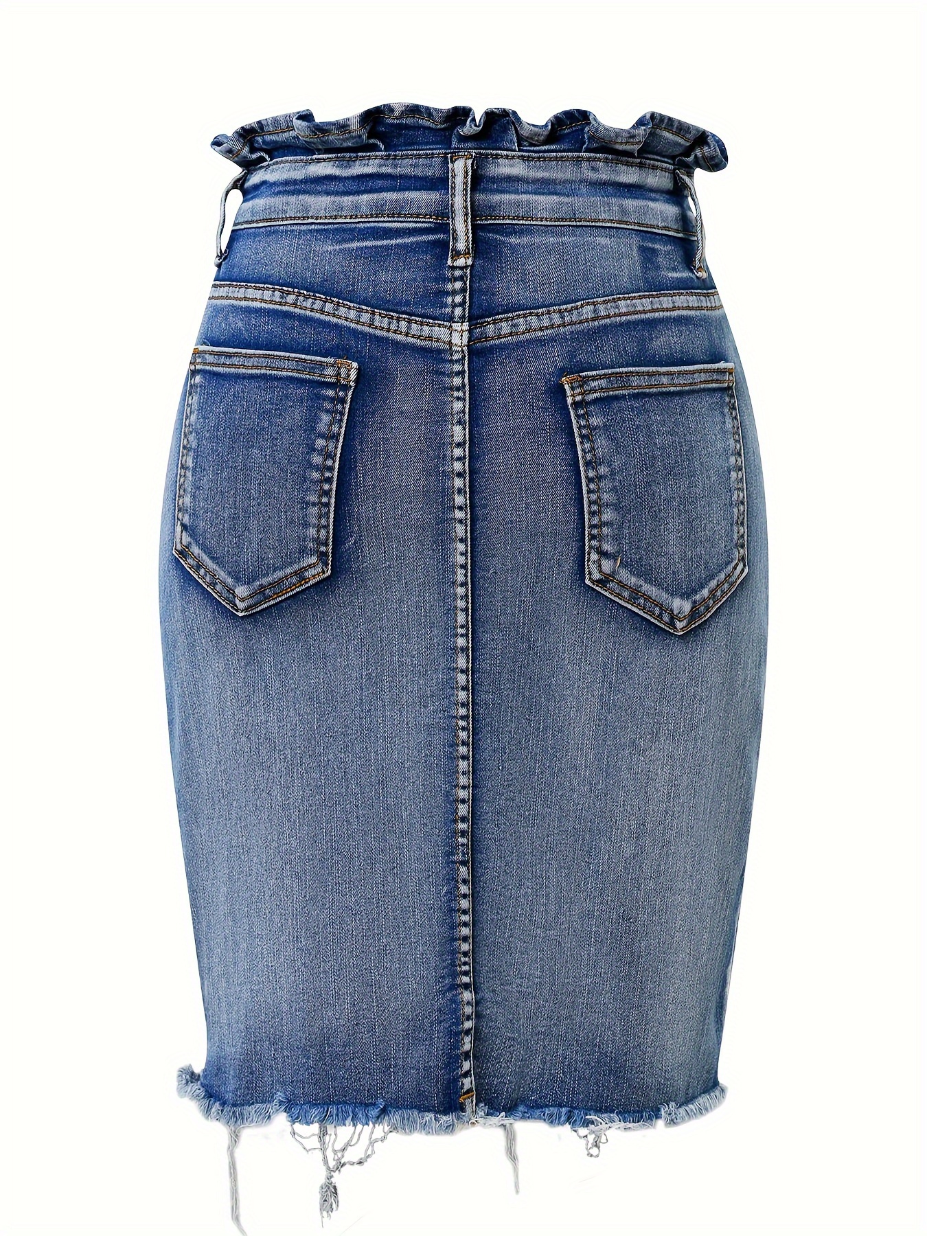 jupe en denim à taille haute ourlet jupe crayon en Temu Belgium