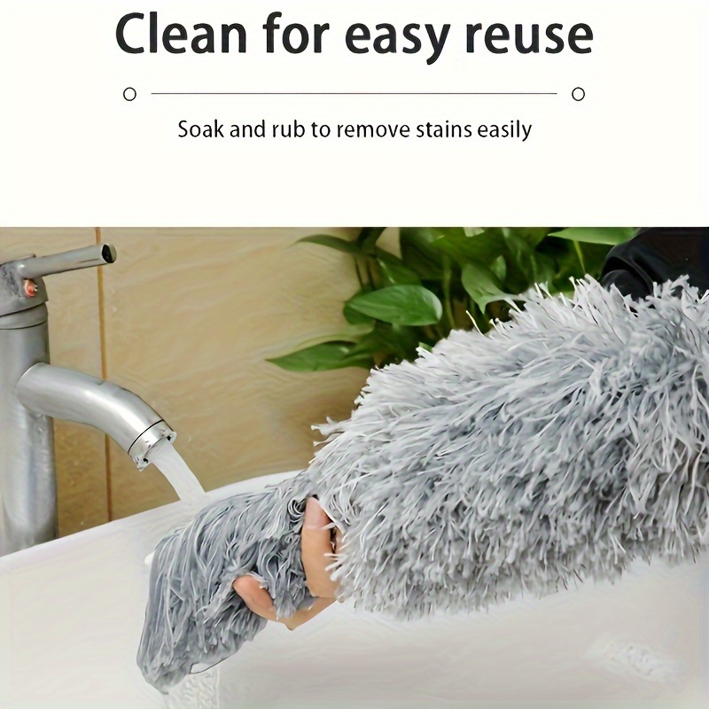 extra long retractable duster with   head 108 extendable rod washable reusable blue microfiber brush for high ceilings furniture cars no power needed ideal for bedroom living room cleaning dusters for cleaning details 4