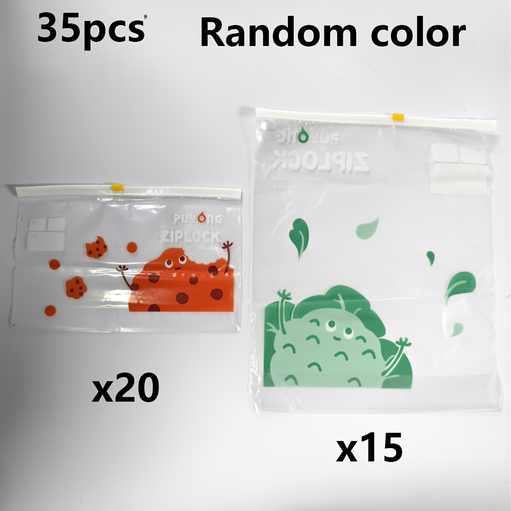E-shop Set mit 35 wiederverwendbaren Zip-Bags - Wasserdicht, sicher, verbessertes Bodendesign, transparent, verschließbare Kunststoffaufbewahrung für