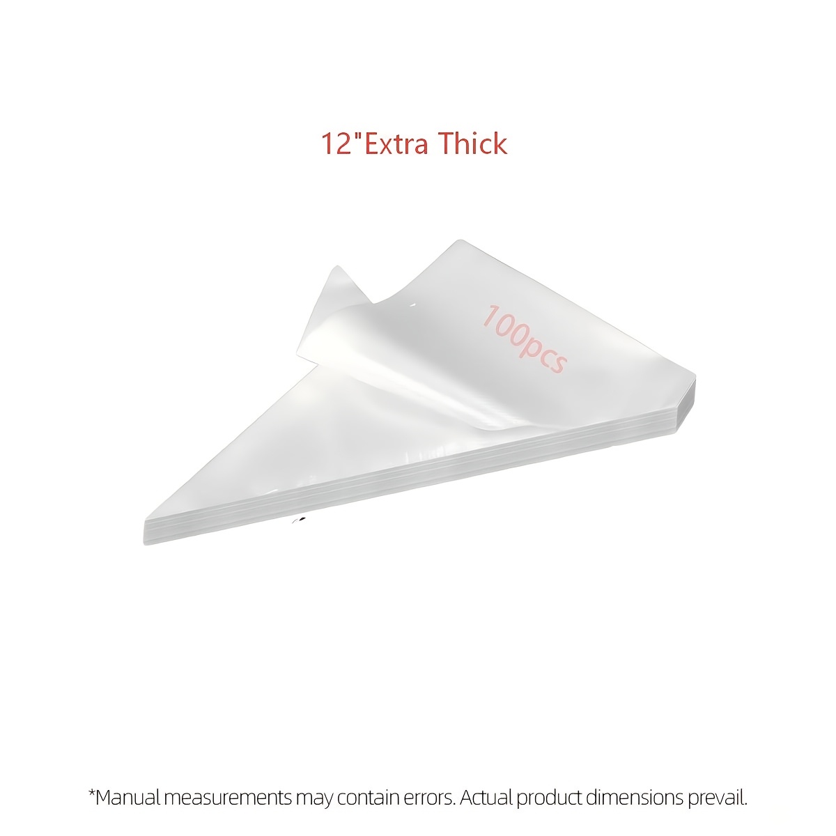 TEMU 100pcs Large Capacity Transparent Piping Bags, Thickened Pe Baking Frosting Bags - Non-slip Design And Options - Suitable For Cakes, Cupcakes,