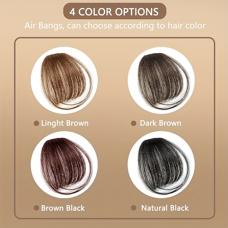   in wispy bangs with temples natural black straight hairpieces for women girls   casual attire details 3