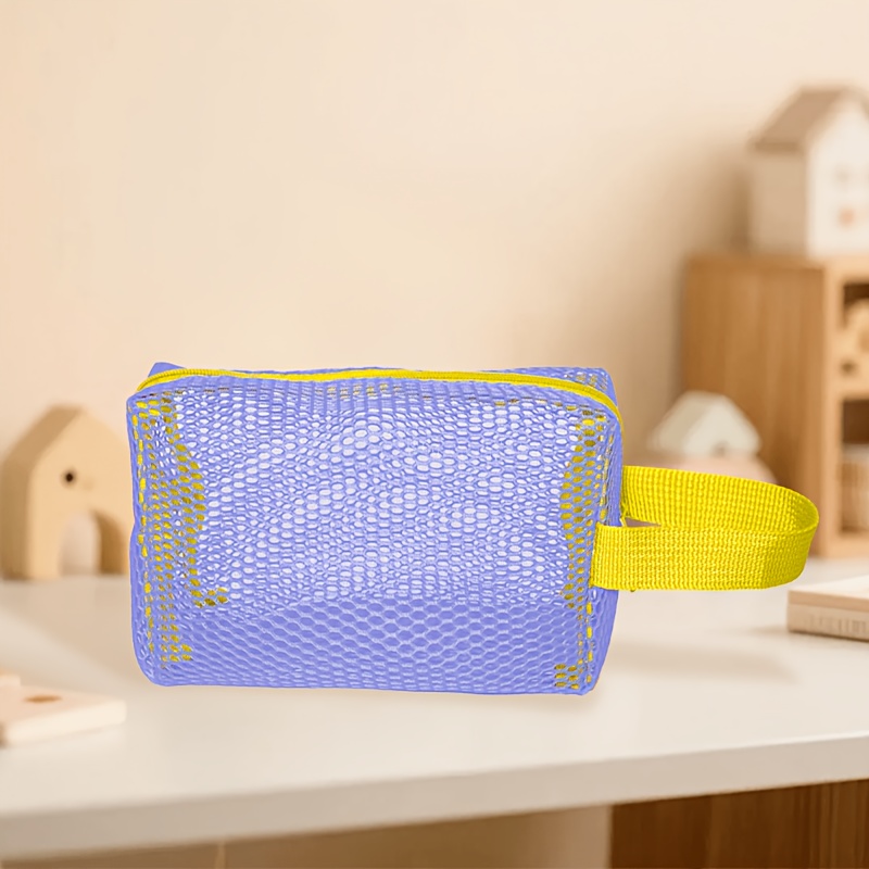 TEMU Borsa da spiaggia Dopamine, pochette ottagonale per trucco, borsa portaoggetti, borsa a rete da spiaggia, borsa Tofu, borsa a rete con coulisse